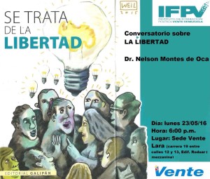 En las actividades de formación se invitó a la lectura de "Se trata de la libertad", un libro de Vente Venezuela.