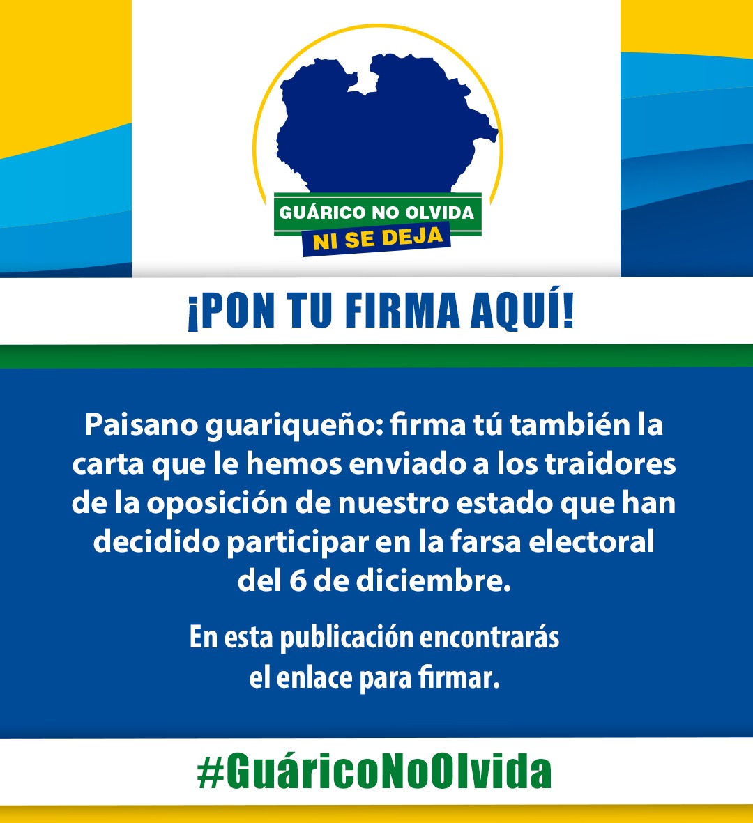 Ciudadanía guariqueña recoge firmas en respaldo a carta a “traidores de la oposición” en la entidad