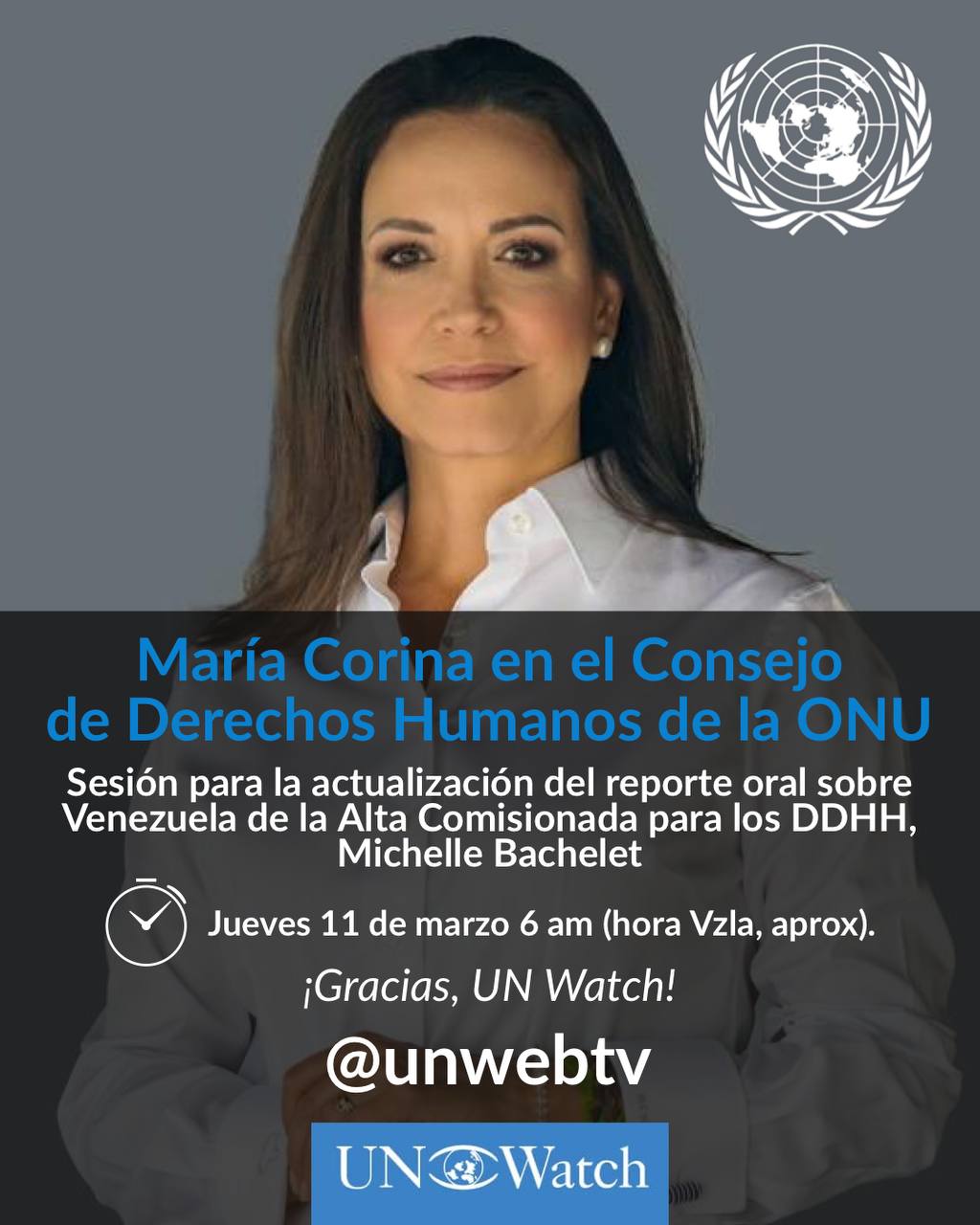 María Corina al Consejo de DDHH ONU: Es tiempo de actuar, no de escuchar a tiranos y criminales