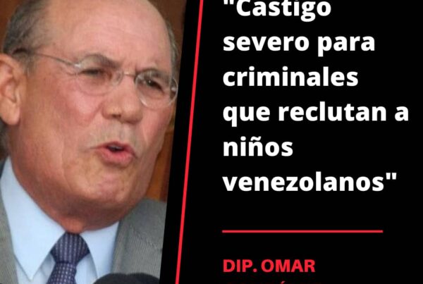 Omar González: Hay que castigar a los criminales que reclutan niños venezolanos