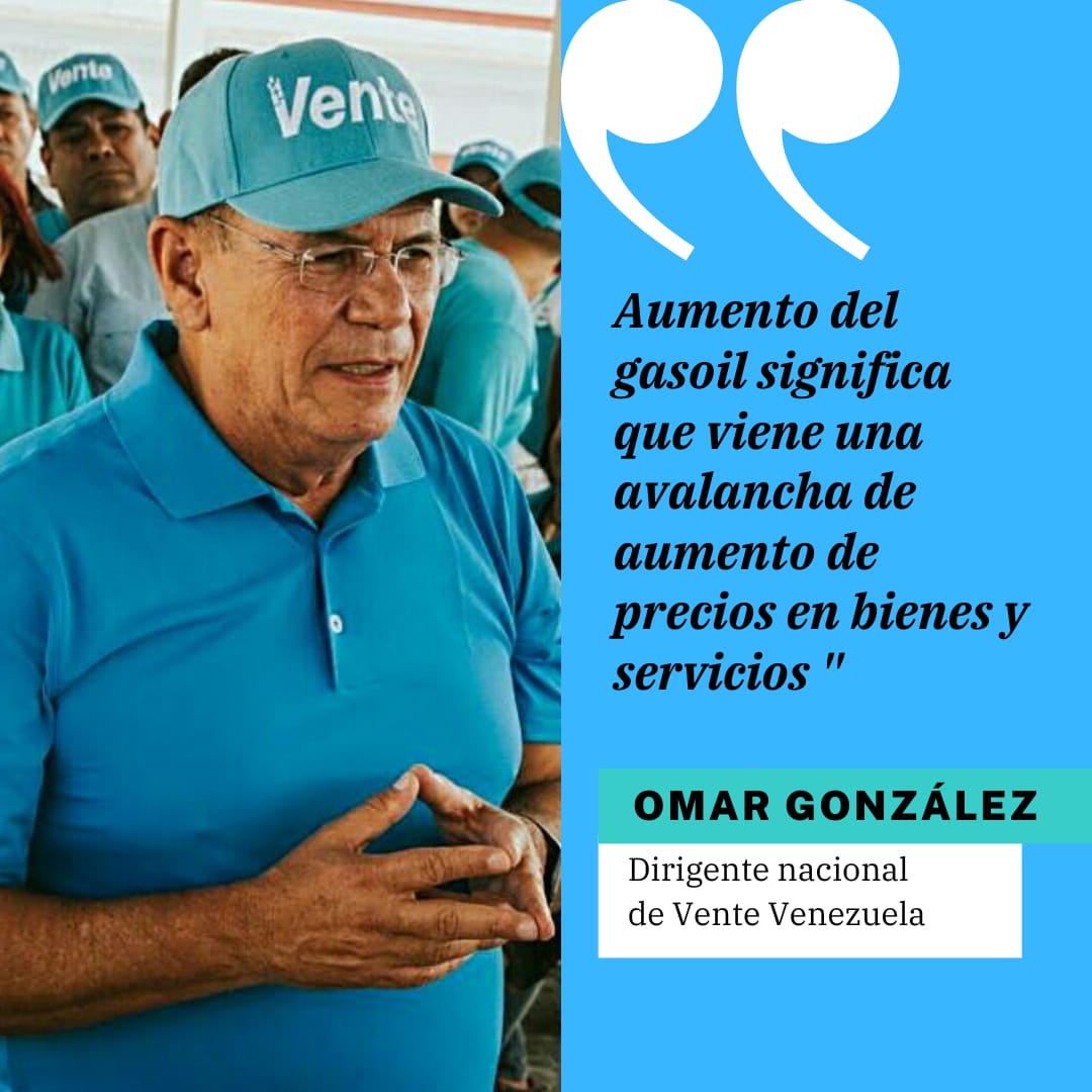 Omar González: Aumento del gasoil significa que viene una ‘avalancha’ de inflación
