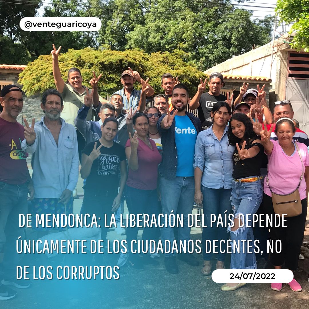 De Mendonca: La liberación del país depende únicamente de los ciudadanos decentes, no de los corruptos