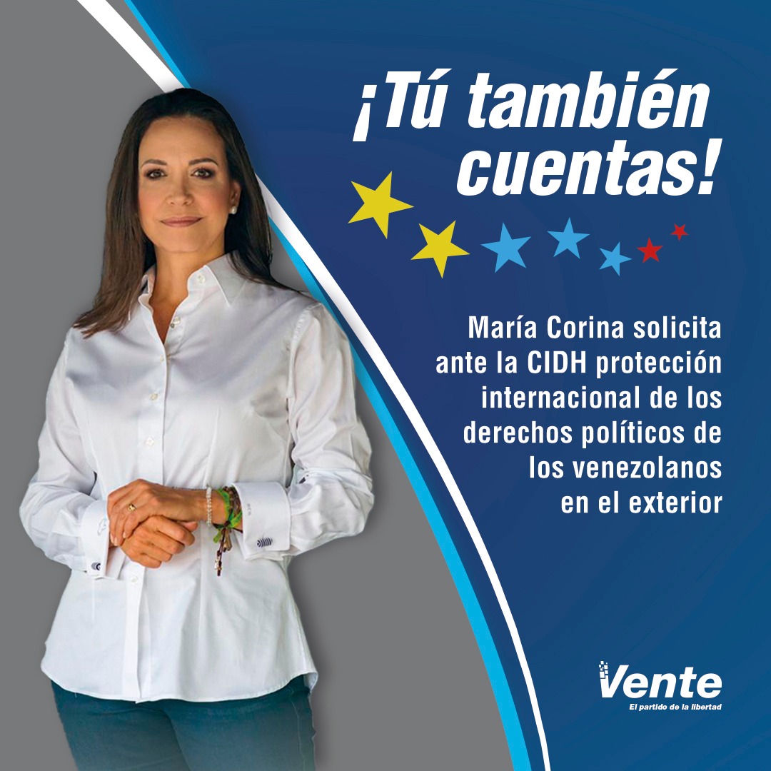 María Corina solicita ante la CIDH protección internacional de los venezolanos en el exterior para que puedan votar (+Documento)