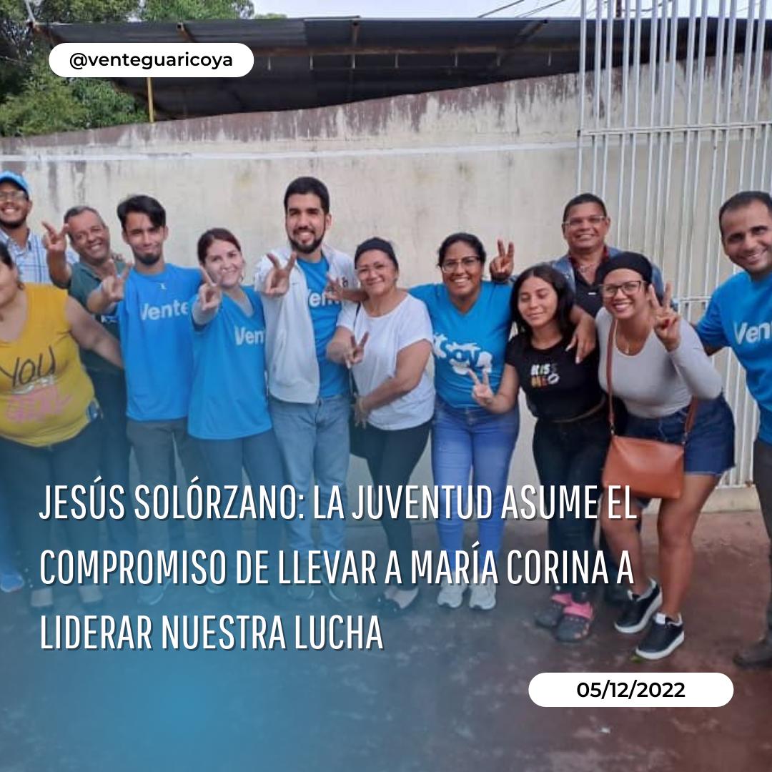 Jesús Solórzano: La juventud asume el compromiso de llevar a María Corina a liderar nuestra lucha