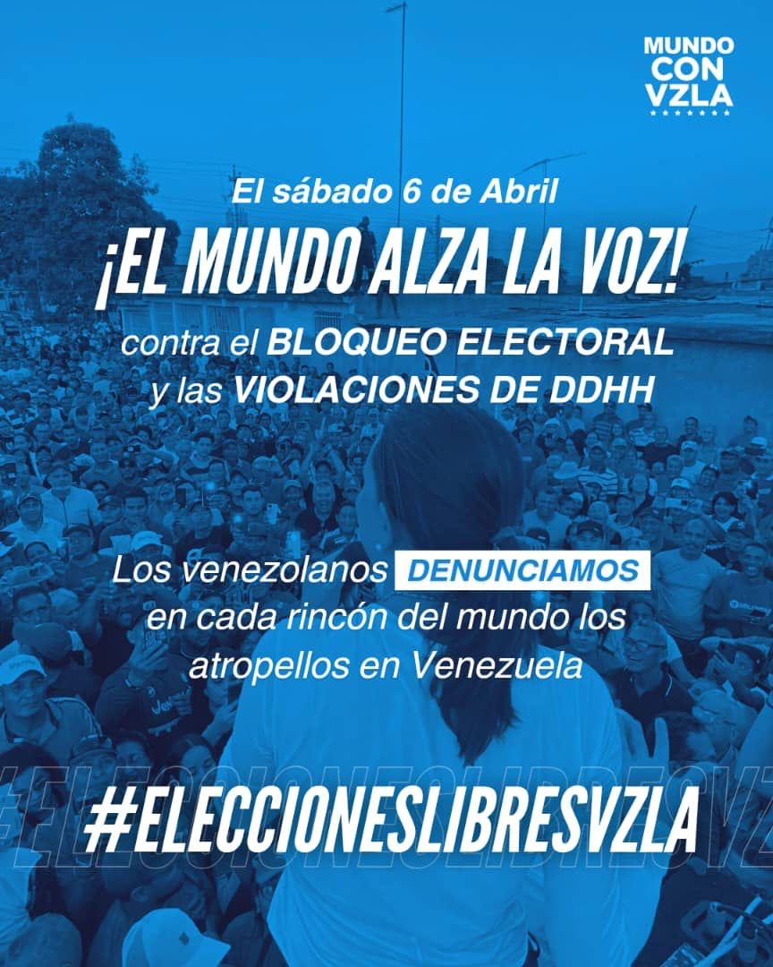 Protesta mundial de venezolanos para exigir garantías electorales y cese de las violaciones de DDHH