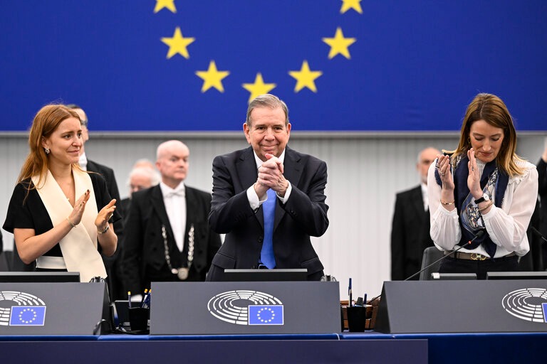 María Corina y Edmundo González reciben el Premio Sájarov: «Nos demuestran que hoy no estamos solos»