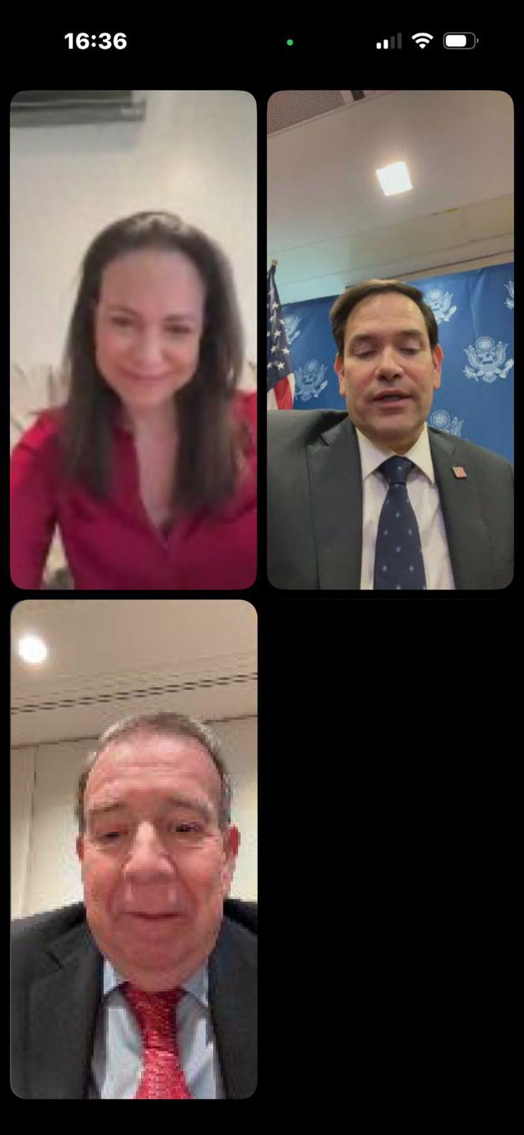 María Corina Machado y Edmundo González conversan con el secretario de Estado de EE.UU, Marco Rubio