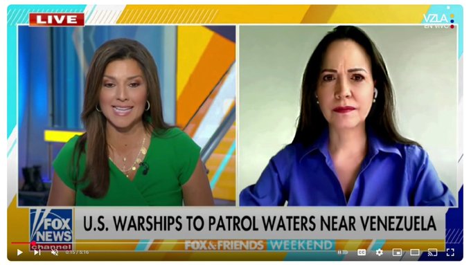 María Corina Machado en Fox News: «La decisión del presidente Trump no es un juego»