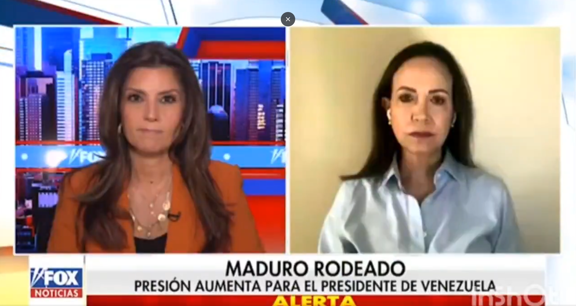 María Corina en Fox News: «Maduro no confía en la FAN y recurre a milicias, pero Venezuela lo dejó solo»