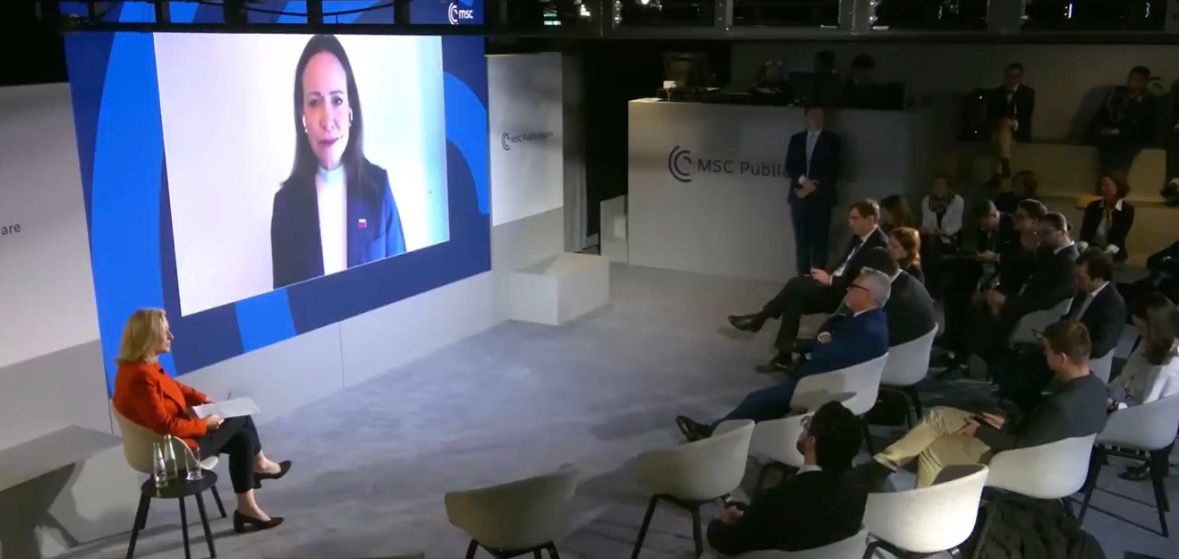María Corina en la Conferencia de Seguridad de Múnich: Venezuela pasará de ser el centro de la criminalidad de las Américas a convertirse en el centro energético Occidente