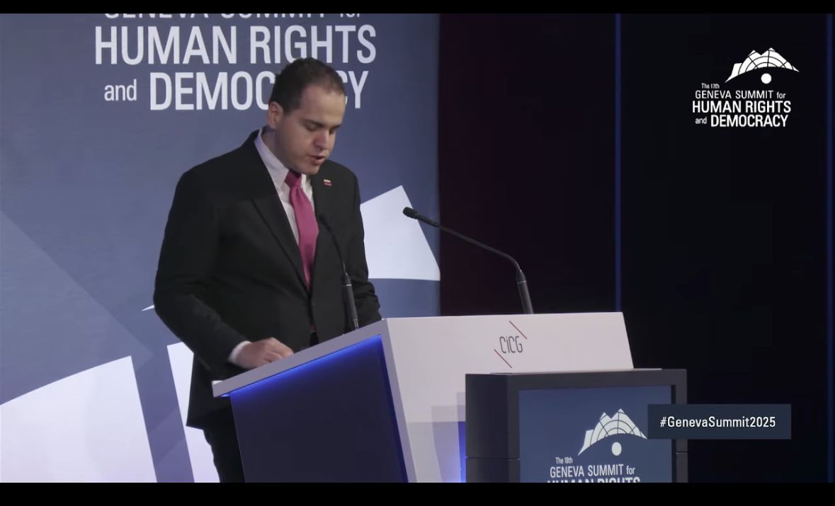 Pedro Urruchurtu en Geneva Summit 2026: “Nunca eres verdaderamente libre hasta que tu país es libre”