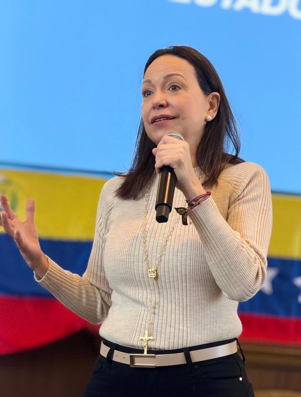 María Corina con Vente EE.UU.: Nosotros vamos a full democracia; nos nos conformamos con menos