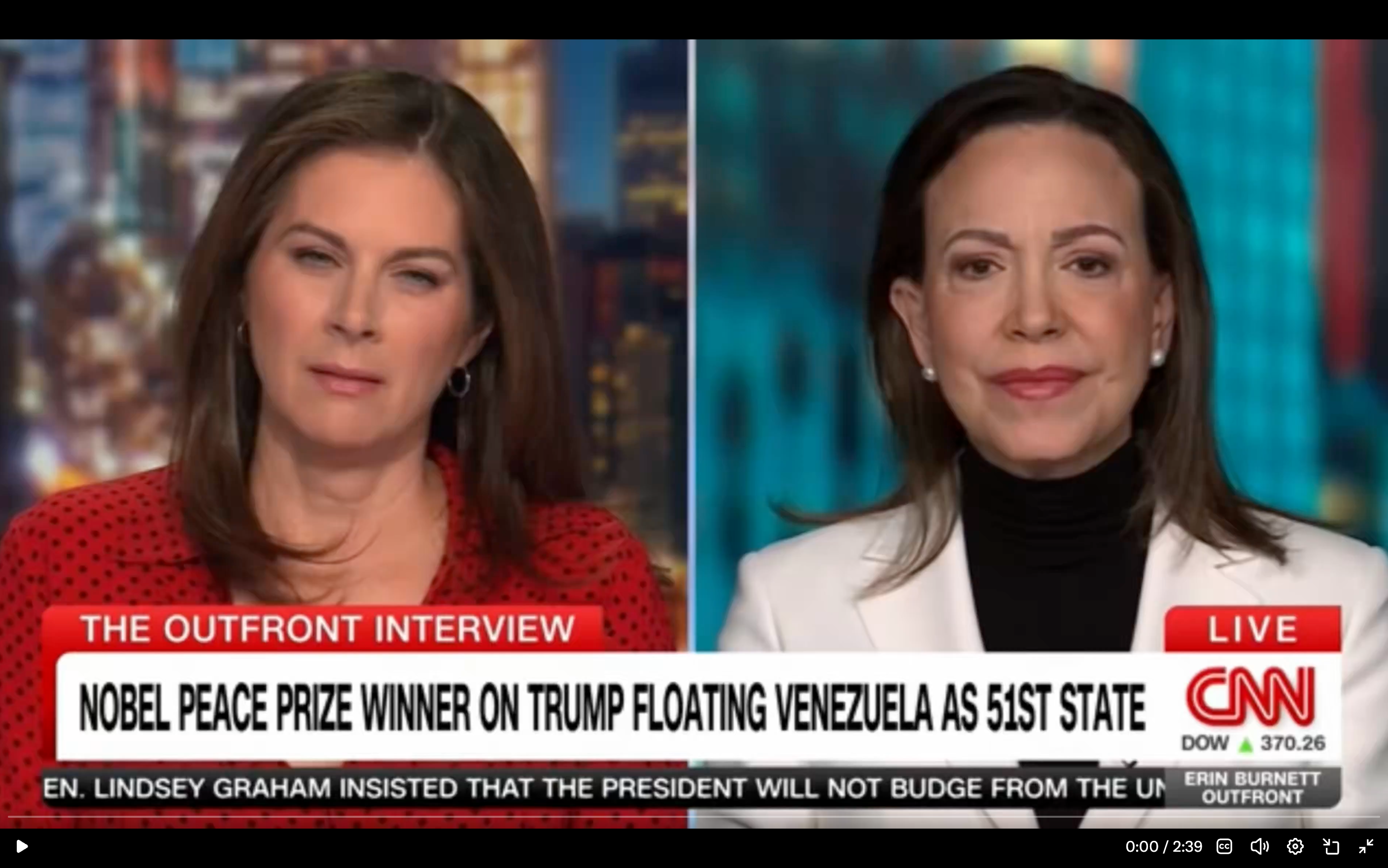 María Corina: Para el pueblo venezolano y el estadounidense una transición a la democracia es una solución ganar-ganar